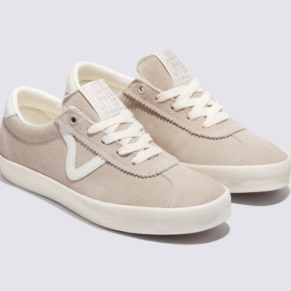 Vans Beige and White Athletic Shoes